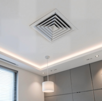 Diffuseur d'air carré en plastique et acier sur mesure, 4 sorties d'air, pour la ventilation des couloirs d'hôtel