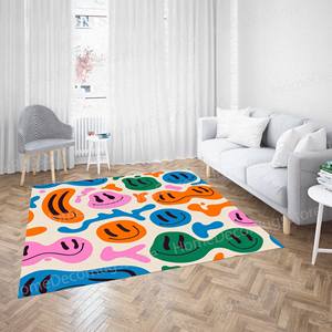 Colorful Smiley <b>Face</b> Rug, <b>Kids</b> Rugs, Children Room Rug,Luxury Velvet Rug - Product Image 4