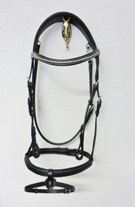 Bridon pour cheval en cuir véritable SidePull - Taille et logo personnalisables, designs sur mesure - Product Image 2