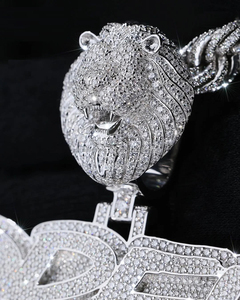 Colgante de Plata de Ley 925 personalizable, colgante de letra con nombre personalizado, VVS1, Diamante redondo cultivado en laboratorio, joyería para hombre - Product Image 4