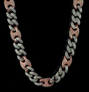 Dos tonos oro rosa oro blanco 15MM/19MM diamante Mariner cadena cubana Miami Hip Hop rapero colgantes encantos inspirados en la cultura cubana - Product Image 1