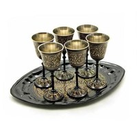 Verres de gobelet de marque antique en aluminium moulé de qualité supérieure plaqué or de haute qualité à un prix impressionnant