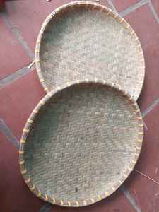 Circle Bamboo <b>Tray</b> Flat Winnowing <b>Basket</b> Sustainable Material From Nature Vietnam Item in Kitchen Home Decor - Product Image 5