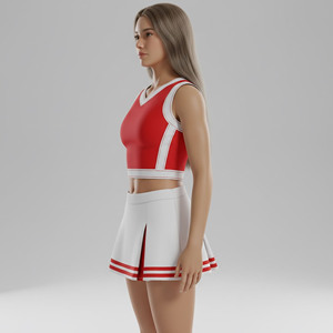 Offre Spéciale – Ensemble Complet d'Uniforme de Cheerleading pour Adultes en Spandex/Polyester avec Impression par Sublimation, Conception Gratuite, pour Cheerleading en Bord de Terrain, Sans Coutures - Product Image 3