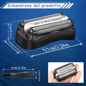 Cabezales de Repuesto para Afeitadora Eléctrica de Doble Cuchilla, Lavables, Juego de 2 Cuchillas Triples para Afeitar la Cara, para Afeitadoras Rotatorias Eléctricas - Product Image 6