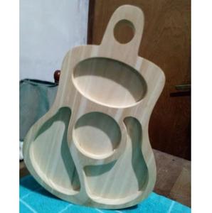 Petit plateau/assiette de service en bois de bambou en forme de poire aux fruits écologiques - Product Image 3