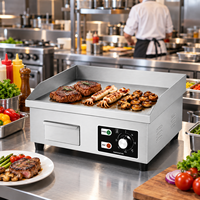 Commerciële elektrische grillplaat 540mm plaat 3000W roestvrij staal aanrechtmodel Teppanyaki temperatuurregeling voor restaurants