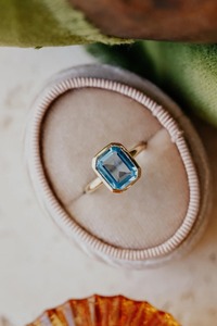 Handmade Fine Jewelry Vintage Woman's Engagement <b>Ring</b> Natural Blue Topaz Indian Gemstone <b>Sterling</b> <b>Silver</b> Prong <b>Set</b> Certified - Product Image 6