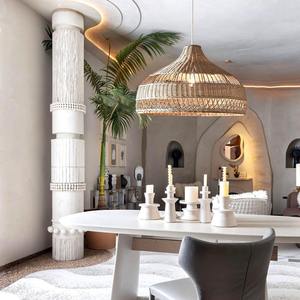 Hand Woven Lampshade Made of <b>Rattan</b> for Living Home Decor <b>Pendant</b> <b>Light</b> Ceiling Lamp <b>Light</b> for Resort Hotel Woven by Vietnamese - Product Image 4