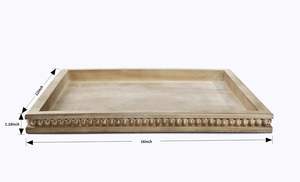 ถาดไม้สีน้ำตาลวินเทจ ถาดเสิร์ฟ ถาดวางของ ถาดอเนกประสงค์ มีหูจับ ของตกแต่งบ้าน กล่องเก็บของ  งานสั่งทำพิเศษ สำหรับรอมฎอน งานแต่งงาน - Product Image 5