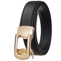 Doppelringe Goldschnalle Damen Automatikgürtel für Herren Ratschengürtel Echtleder Gürtel Fabrik Taillenband Individuelles LOGO