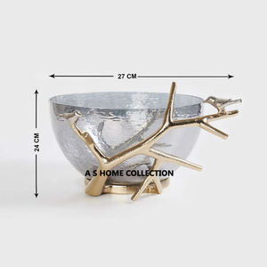 Vaisselle décorative personnalisable feuille design élégant bol de service blanc - Product Image 6