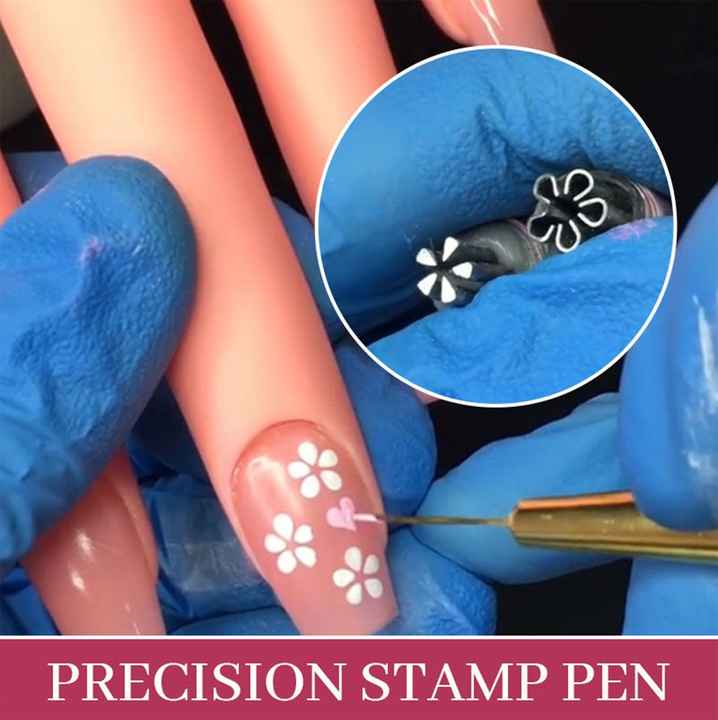 6Pcs Nail Art Stamp Pen Set Nail Art Tools Different Flower Nail