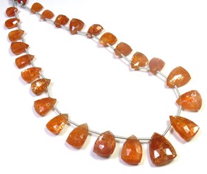 Perles de pierre de soleil orange à facettes fantaisie naturelles 8.5-17mm 12 brins de pierres précieuses en vrac arc-en-ciel africain étincelle fabrication de bijoux haute - Product Image 3