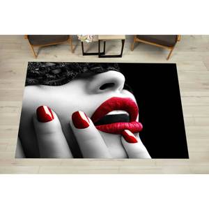 Tapis en chenille Red Lip Woman : Tapis d'appoint sensuel Pop Art, Tapis doux non tissé - Product Image 5