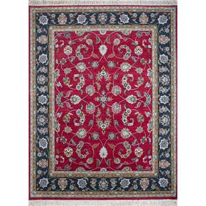 พรมขนสัตว์ถักมือลายดอกไม้สไตล์โบโฮสีแดงและสีส้มสำหรับตกแต่งห้องนั่งเล่นและทางเดิน พรมรูปสี่เหลี่ยมผืนผ้า-BT-32 - Product Image 1