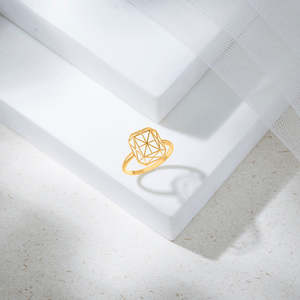 Gold Plated Adjustable <b>Crystal</b> Cage Cocktail <b>Ring</b> - Product Image 1