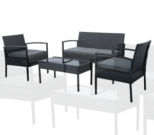 Phu Linh, venta directa de fábrica, moderno juego de patio de ratán de 4 plazas, marco de acero para exteriores, muebles de mimbre, embalaje de cartón, comedor - Product Image 1