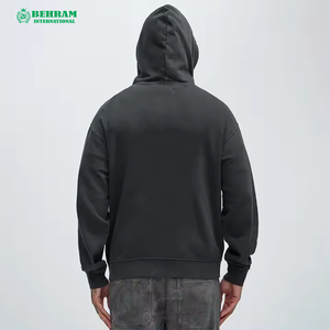 Sweat à capuche personnalisé avec broderie appliquée effet vieilli, délavage à la pierre, coupe classique, double capuche zippée, unisexe, 100% coton - Product Image 2