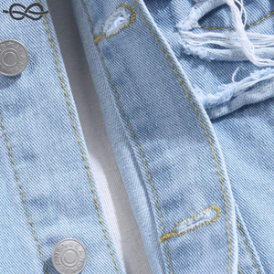 <b>Men's</b> Casual Daily Wear Distressed Denim <b>Jacket</b> Button up Ripped Pocketed <b>Long</b> Sleeve Stylish Comfortable Outerwear Fashion - Product Image 6