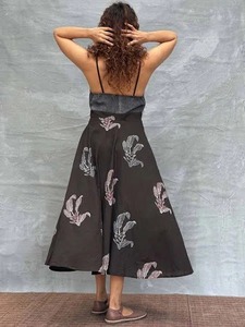 Midi de algodón tejido a mano indio para mujer, estampado Floral orgánico con estilo, novia personalizada, regalo de boda, venta de señora de oficina ODM - Product Image 3