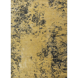 Tapis Kavi Gold en laine et soie de bambou noué à la main, Théorie du Chaos, Abstrait Classique, Décoration pour la maison, le salon et le couloir - Product Image 1