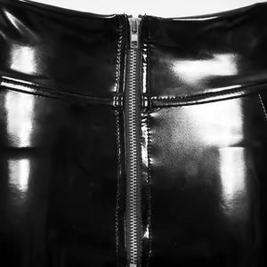 Hot Selling Shiny Genuine Leather Mini <b>Skirt</b> <b>Summer</b> Solid Color Hollow Out Tassel Lace-Up Stretchy Sexy <b>Skirt</b> <b>for</b> Women - Product Image 6