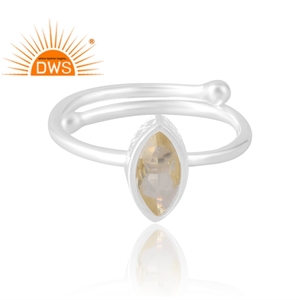 Anillo de piedras preciosas de topacio limón Natural de Plata de Ley 925 más vendido Fabricante de joyería personalizada - Product Image 3