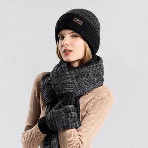 Écharpe d'hiver pour hommes et femmes, ensemble de gants à écran tactile, cache-cou, ensemble de chapeaux tricotés épais, ensemble de gants pour hommes et femmes - Product Image 4