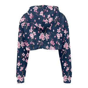 Tamaño personalizado bajo Moq algodón poliéster hecho mujeres Crop Top sudaderas con capucha Venta caliente mujeres Crop Top sudaderas con capucha - Product Image 2