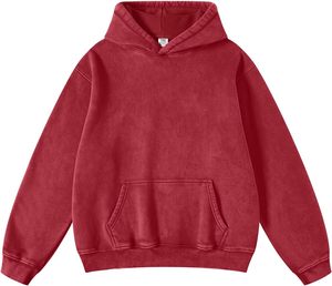 Sudadera con capucha de gran tamaño para mujer, jersey de lavado ácido Vintage bordado, suéter de invierno de peso pesado para parejas - Product Image 1