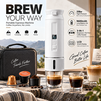 Mini machine à café avec affichage du temps d'extraction en temps réel, batterie rechargeable pour usage domestique, vente en gros directe d'usine OEM