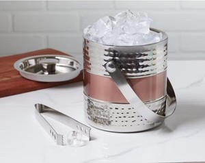 Elegant Stainless Steel <b>Ice</b> <b>Bucket</b> with Lid High Gloss Finish <b>Insulated</b> Design for Premium Home Bar Entertaining - Product Image 4