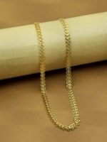 Chaîne en laiton motif feuille micro-plaquée or 14K, 18K, 24K, design moderne, style feuille, vente en gros
