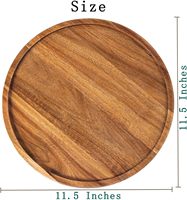 11.5 pouces bougeoir plateau décor à la maison plateau rond en bois pour Table basse petit plateau de service décoratif