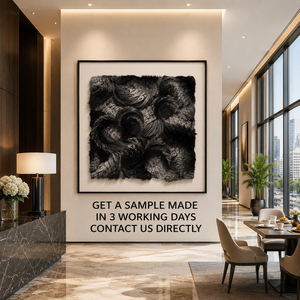 Black Grey <b>Canvas</b> Wall Art Modern Textured <b>Framed</b> Custom Paintings Hand-Finished Mixed Media Raised Relief Texture <b>for</b> Living - Product Image 2