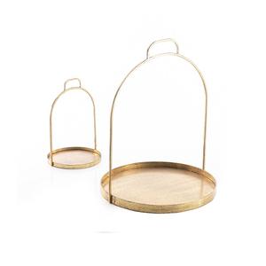 Trending design iron <b>cake</b> <b>stand</b> with glass cover <b>set</b> of 2 different sizes chocolate dates <b>stand</b> for home hotel use - Product Image 4