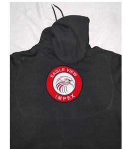 Vente en gros 320 GSM Veste de sport surdimensionnée à capuche en tissu éponge/français de couleur unie pour hommes avec fermeture éclair et motif logos - Product Image 2