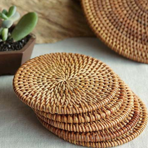 Plato de ratán hecho a mano de mimbre Natural de Vietnam respetuoso con el medio ambiente calidad duradera estilo floral decoración de vacaciones regalo hecho Vietnam - Product Image 2