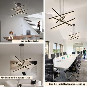 Exclusive Offer: Dimmable LED Linear <b>Chandelier</b>, 6-Light Adjustable Pendant Fixture - Product Image 3