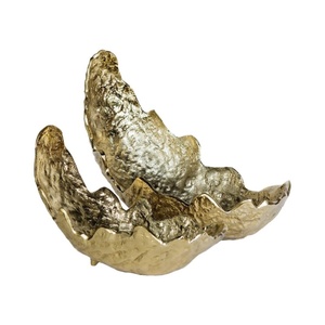 Bandeja y cuenco de aluminio con diseño de vena de hoja para fruta seca, hogar, restaurante, hoteles, decoración, diseño decorativo para servir hojas - Product Image 2