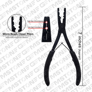 Profesional 7 \ "Multifunción 2 agujeros Herramienta de acero inoxidable Extensión de cabello negro Alicates de ajuste con función de abalorios de cierre - Product Image 3