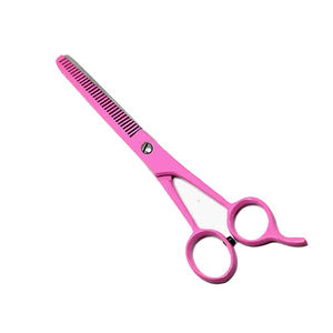 Dark Pink 6.5\" Stainless Steel Barber <b>Hair</b> <b>Thinning</b> <b>Scissors</b> Durable Sharp Blades <b>for</b> Beauty Use - Product Image 1