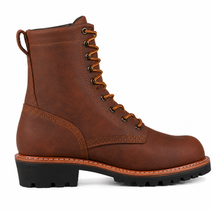 SUPER FORCE Men's Tactical Leather Defense <b>Boots</b> Black Leather for Motorcycle Hiking All Season Year Welted Construction Lace-Up - Product Image 2