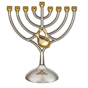 Centro de mesa tradicional con puente de oro judío Menorah Hanukkah, Metal judía Menorah 9 brazo Hanukkah disponible a precios al por mayor - Product Image 6
