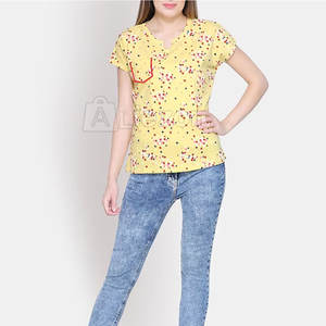 T-Shirt Femme Manches Courtes T-Shirt Femme Surdimensionné 100% Coton Fait T-Shirt Femme En Stock - Product Image 5