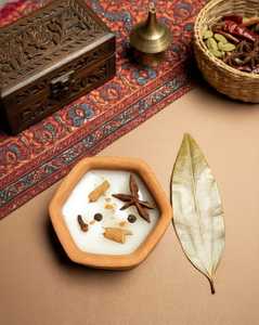 เทียนหอมสมุนไพรทำมือในกระถางดินเผา ปลอดสารพิษ กลิ่นหอมออร์แกนิค กลิ่นการัมมาซาล่า มีจำหน่ายในราคาขายส่งจากผู้ผลิต - Product Image 3