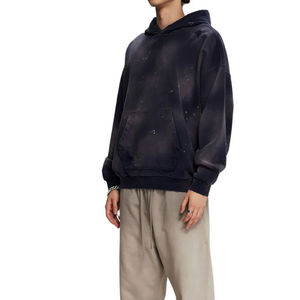 Sweats à capuche surdimensionnés personnalisés de style vintage 2025, lavage à l'acide, 350 g/m², sweats à capuche lourds lavés à l'acide pour hommes, en vente maintenant - Product Image 4