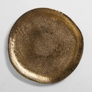 Plateau en plastique écologique fait main de luxe, plateau en métal moderne, décoration intérieure, finition sécurisée, bords dorés plaqués, style américain - Product Image 1