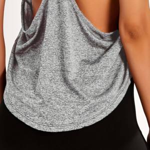 Venta al por mayor deportes camiseta sin mangas mujeres Push-up entrenamiento gimnasio Fitness espalda descubierta transpirable secado rápido 100% algodón cuello redondo mujeres camisetas sin mangas - Product Image 2